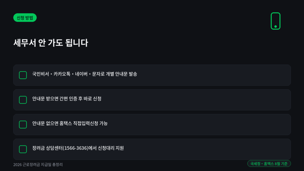 근로장려금 신청 방법 안내